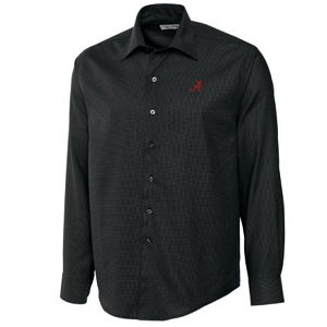 Alabama Crimson Tide Men's LS Epic Easy Care Dobby Shirt - Black
